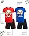 Pro Athlete Boys Shorts Sets - 4 Piece Dry Fit Short Sleeve Crewneck Graphic Tee and Performance Shorts for Boys (Sizes 8-16), Size 14-16, Red/Royal/Black Baseball