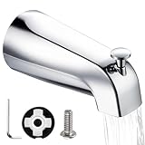 Enhon Tub Spout with Diverter, Slip-Fit Bathtub Faucet Spout Replacement, 1/2 Copper Pipe Connection, Easy to Install, Universal for Bathroom Shower(Chrome Color,1 Pack)