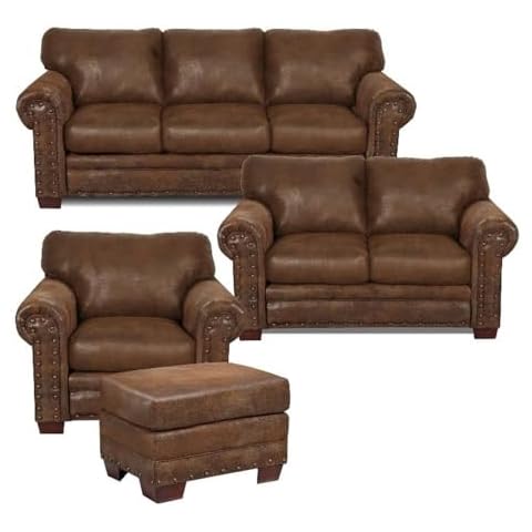 American Furniture Classics Model Buckskin 4-Piece Set sleeper group, Pinto Brown Cover