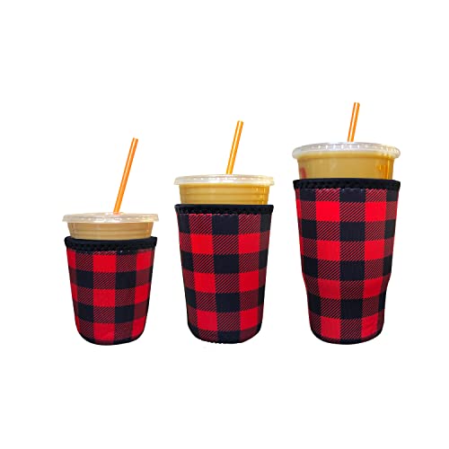 Image of 3-Pack Iced Coffee Sleeve SET OF 3 - Buffalo Plaid