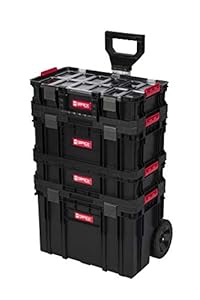 XL Werkzeugtrolley - Qbrick System Werkzeugkoffer mit Rollen, Werkstattkoffer Set, Werkstattwagen Set mit viel Zubehör! B x T x H in cm: 53 x 38 x 98 cm ! Der Mobile Alleskönner - Privat & Gewerbe