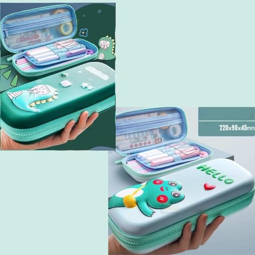 Image of Pencil Case, Cute Cartoon Pencil Pouch 3D Embossed Design Novelty Pencil for Case Gift for Students Kids (Dinosaur Small Pouch)