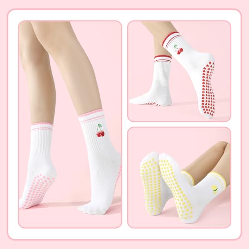 Image of Pilates Grip Yoga Socks for Women Cute Non Slip Socks