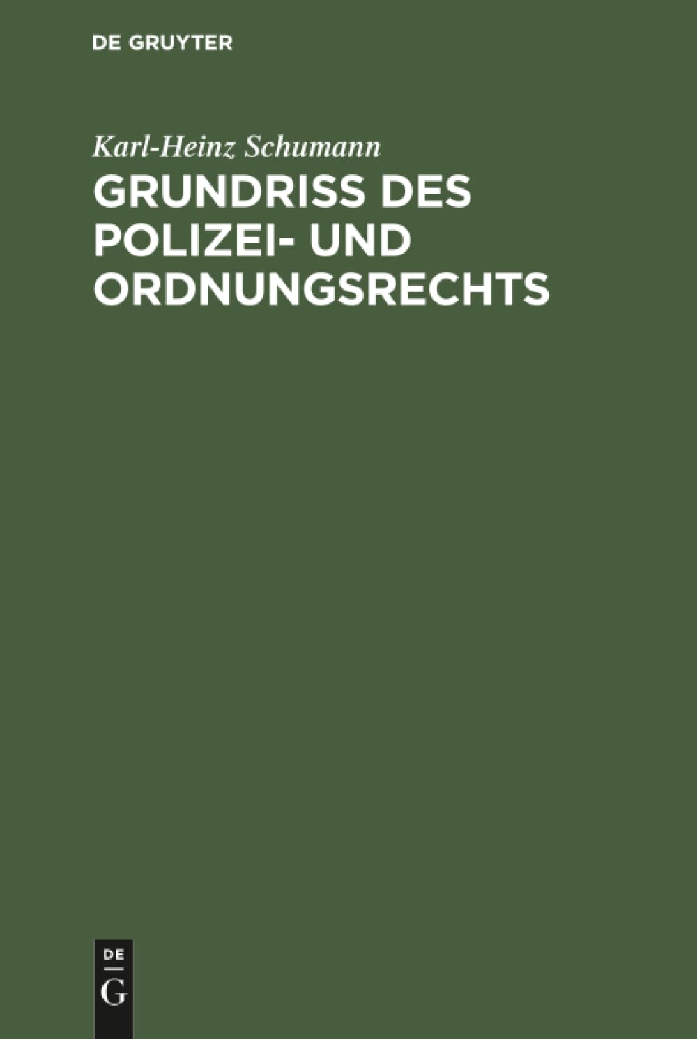 Grundriß des Polizei- und Ordnungsrechts comprendre exécution forcée police ASOG