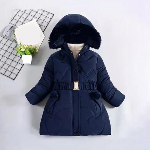 Girl Removable Hood Heavyweight Puffer Jacket Kids Parka Hooded Winter Coats Winter Fleece Snow Outwear Down Coat3