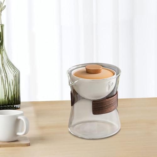Tetera de vidrio Gong Fu de 210 ml con tapa naranja transparente Qectial 8