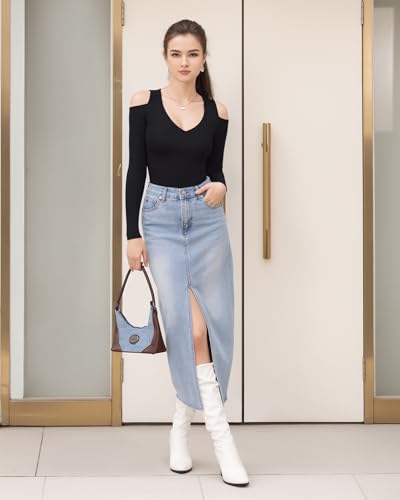 HERLOLLYCHIPS Womens Long Sleeve Tops Deep V Neck Cold Shoulder Tight Fitted Sexy Casual Fall Winter Tee T-Shirts4