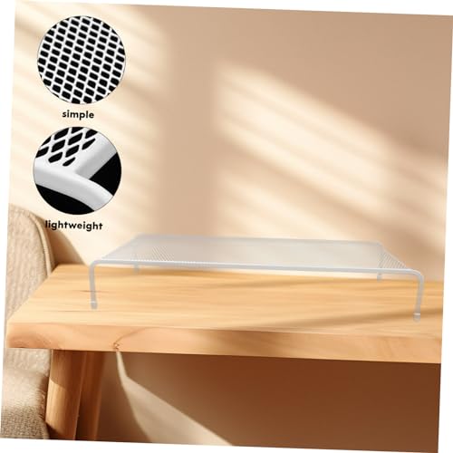Soporte elevador para monitor de malla de hierro blanco 5