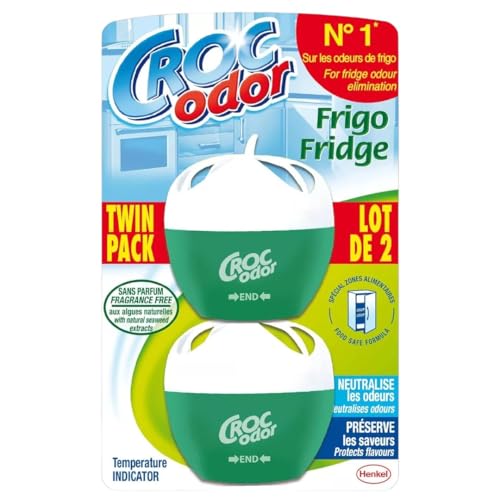 Crocs 2X Refrigerator Deodoriser, Twin Pack, White, Unscented Gel, Home & Kitchen