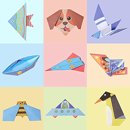Image of JELLYBABY 100 Pieces 50 Projects Diy Kit For Kids, 3D Origami Kit With Origami Book, Paper Size:7 In /18Cm *7 In /18Cm, Art Activity, Craft Materials, Birthday Return Gifts,100 Sheets,Multicolor