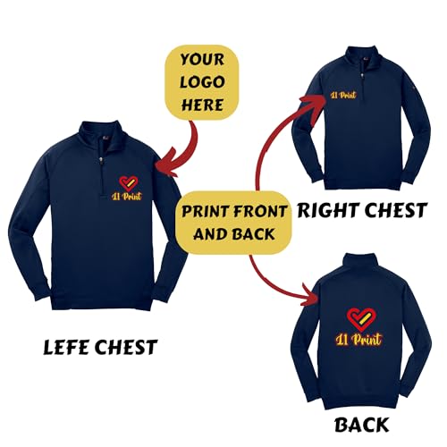 Custom Men's 1/4-Zip Fleece Pullover | Personalized with Your Logo, Text, or Photo | Soft, Warm & Sporty Custom Top for Teams, Work & Everyday 5