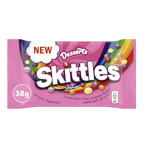 Skittles Desserts Candy 38g, Candies with Blueberry Tart, Cherry Cheesecake, Lemon Pie, Strawberry Ice Cream and Choco Orange