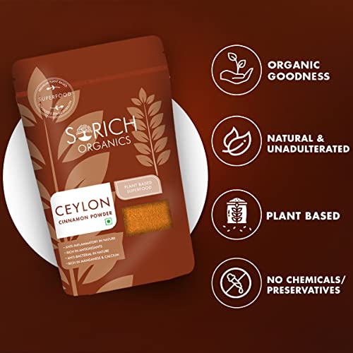 Image of Sorich Organics - 200 Gm - Ceylon Cinnamon Powder - Ceylon Sticks Grounded - SriLankan Dalchini Powder for Cooking, Tea & Baking