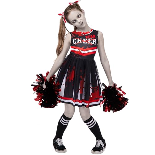 Disfraz de animadora zombie para niñas 8-10 años miniatura 4