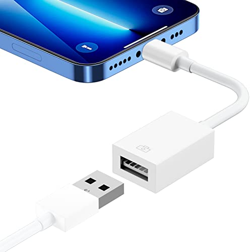 Lightn-ing auf USB Kamera Adapter, techextra USB 3.0 Buchse Female Adapter OTG Daten Sync Kabel Adapter, Kompatibel mit i-Phone/i-Pad, Hubs, Kartenleser, Keyboard, Maus, iOS 9.2 bis 15, Plug & Play