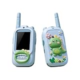 Video Walkie Talkies,2er Set Aufladbares HD-Kamera | Dinosaurier Motiv Video Walkie Talkie,Für Mädchen Alter 3-12 Weihnachten