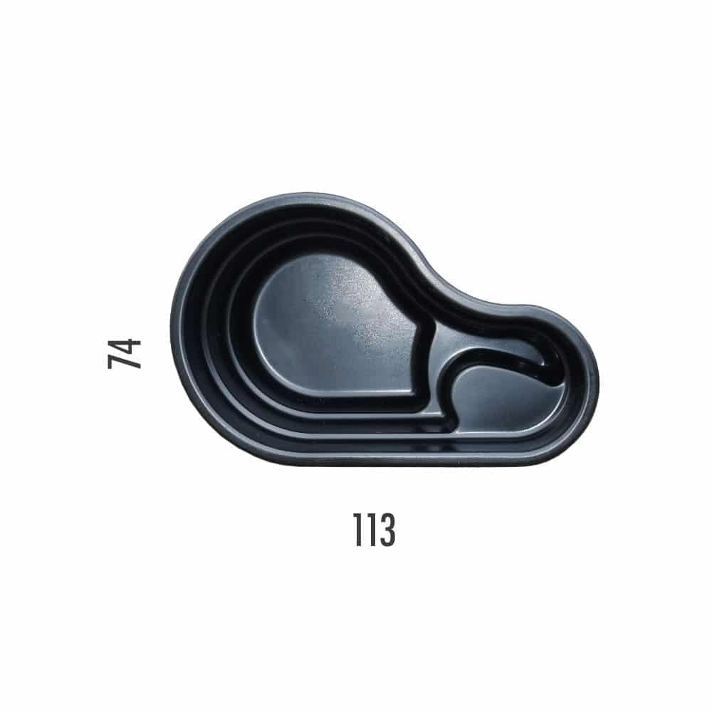 Giordanoshop Laghetto Artificiale Nero da Giardino 113x74x45 cm 150 Litri