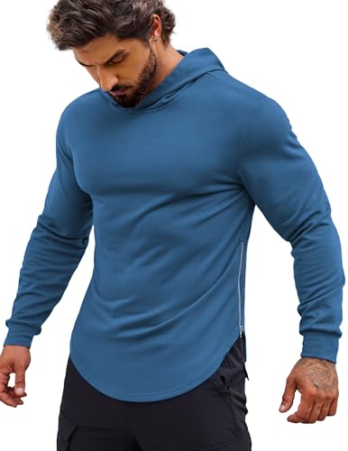 Sweat à capuche d'entraînement homme bleu marine coupe musculaire S
