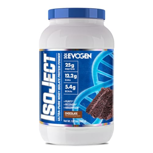 Evogen Isoject - Whey Protein Isolate | Ultra-Pure Whey Protein Powder with Ignitor Enzymes, BCAAs, and EAAs | Enhanced Absorption & Recovery | Chocolate Cake | 28 Servings