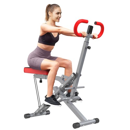 Image of SogesPower Squat Machine for Home Gym, Squat Rowing Machine with Adjustable Resistance and Optional Full Motion, Squat Assist Trainer for Glutes & Legs Workout, Up to 330lbs