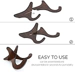 LALAOKS 1Pair Support en bois Ukulele Violon Mandolin pliant Portable Stand Noyer noir