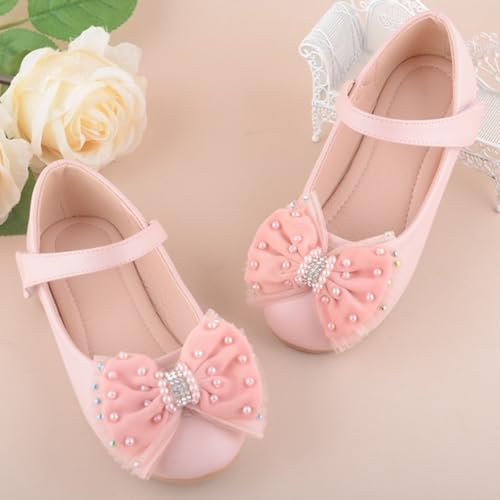 Dress Shoes for Girls Bow Flower Girl Mary Jane Flat Comfortable Soft Sole Dress Shoes for Wedding Party3