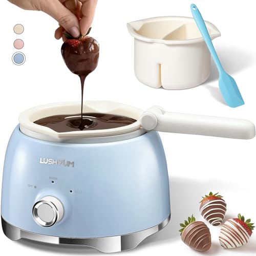 Comparison: Best Pot For Making Candy LUSHYUM Chocolate Melting Pot Candy Melts Melter with 2 Insert Pots and Spatula, 4 Cups Capacity Warmer Machine, Ideal Dipping Tool Kitchen Supplies for Making Cake Pop Covered Strawberries Fondue