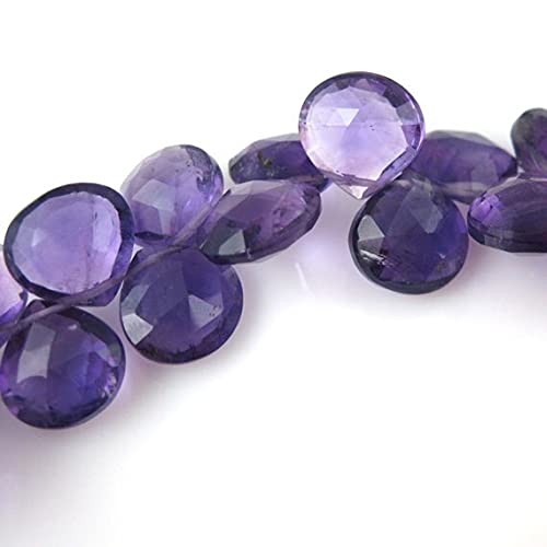 Améthyste perle brute facettée briolette cœur 9mm pour création de collier