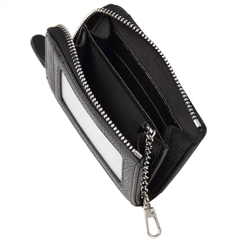 Shoebill Zippered Leather Wallet | Compact Coin & Card Holder with