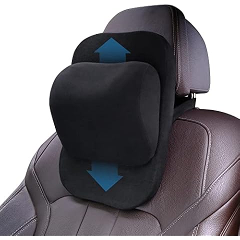 ZATOOTO Adjust Height Car Neck Pillow, Memory Foam Headrest Neck Support Pillow Adjustable Neck Pain Relieved Headrest Driving Seat Cervical Support Cover