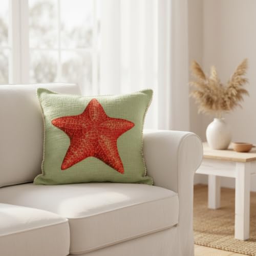 Image of Palm Stories Cushion Cover Set Decorative Pillow Cover & Throws for Living Room & Bedroom, Cushion Cover & Throws (Star)
