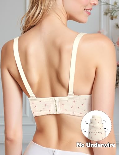 SEAUR Teens Girls Training Bras for Big Kids Age 12-18 Printed Soft Support Fixed Pads Full Coverage for Small Chested Women3