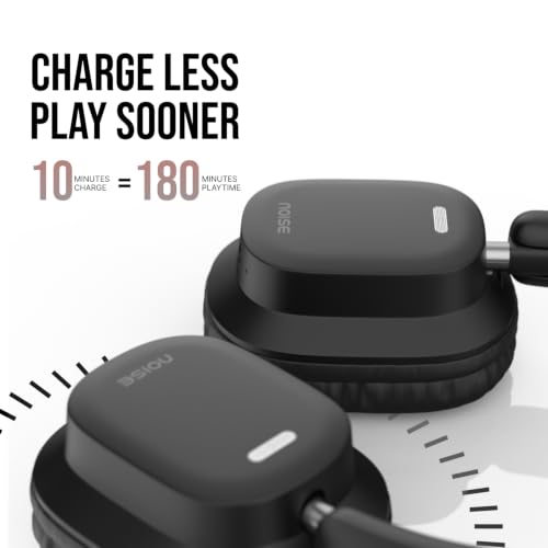 Image of Noise Airwave Max 2 Wireless On-Ear Headphones with 50H Playtime, 40mm Drivers - Deep Bass, 3 Preset EQ Modes, 40m /s Low Latency, Dual Pairing,BT V5.3 (Bold Black)