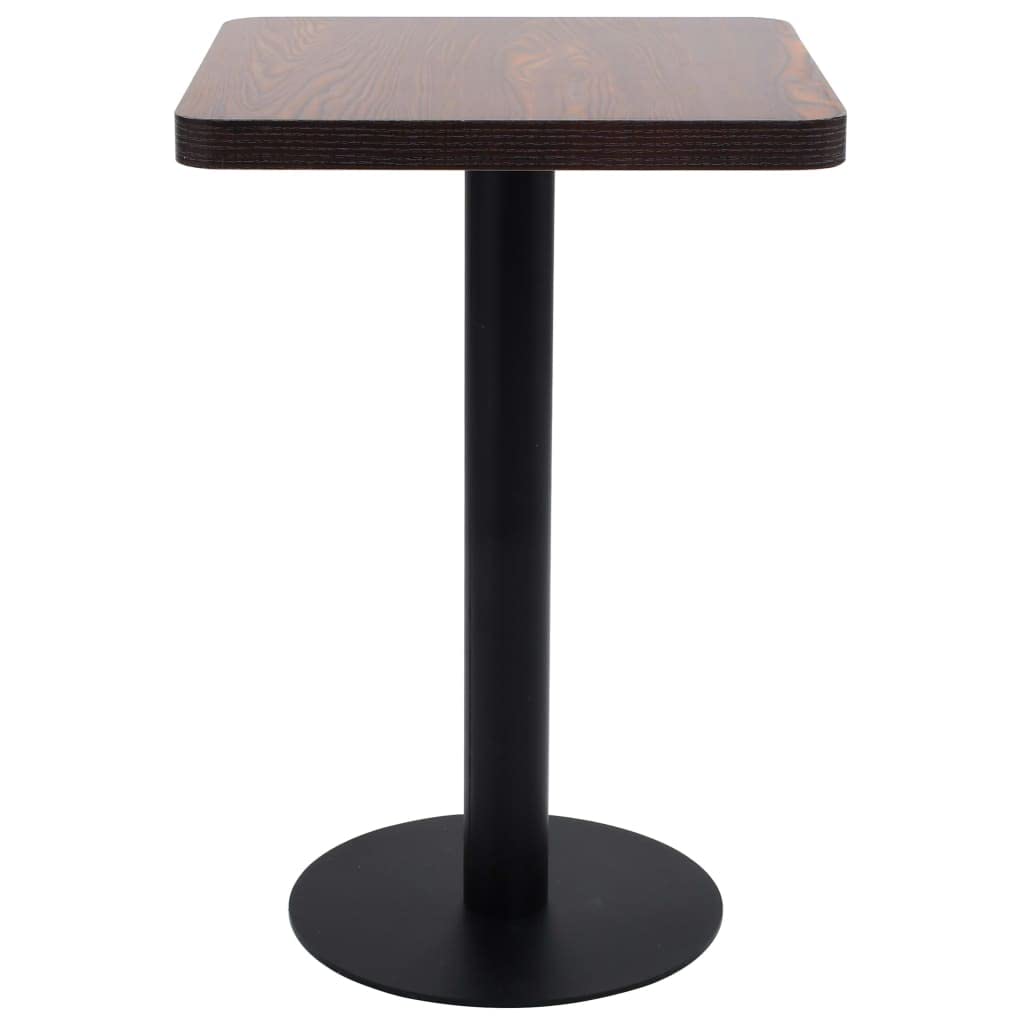 vidaXL Bistrotisch für 2 Personen Bartisch Bartresen Stehtisch Tresentisch Esstisch Tisch Küchentisch Partytisch Dunkelbraun 50x50cm MDF