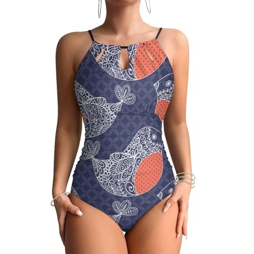 Swimsuit monokini oiseaux violets pour vos journées spa et plage