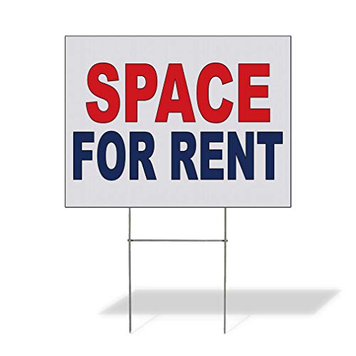 Fastasticdeals Weatherproof Yard Sign Space for Rent Red Blue Lawn Garden Rentals 18x12 Inches 1 Side Print