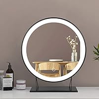 Verlichte make-upspiegel van 58 x 48 cm, Hollywood LED Bluetooth-spiegel met aanraakbediening, 3