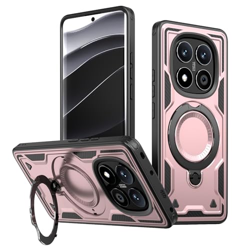 Coque compatible MagSafe Redmi Note 14 Pro pour vidéos mains libres en or rose