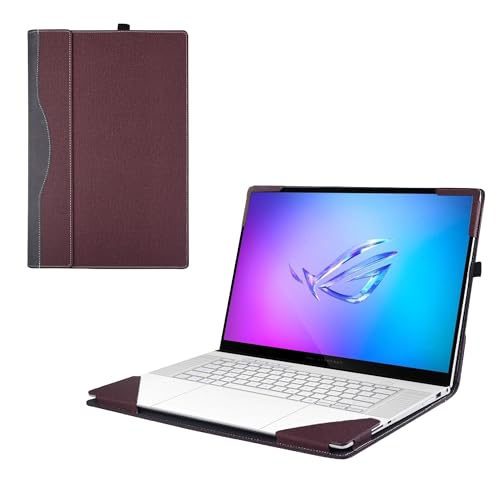 RUNMEIJIA Laptop Cover Case Only for ASUS ROG Zephyrus G16 (2024~2026) 16" [not Compatible with Any Other Model] .2-in-1 PU Leather Detachable Notebook Sleeve Computer Bag Protective (Wine red)