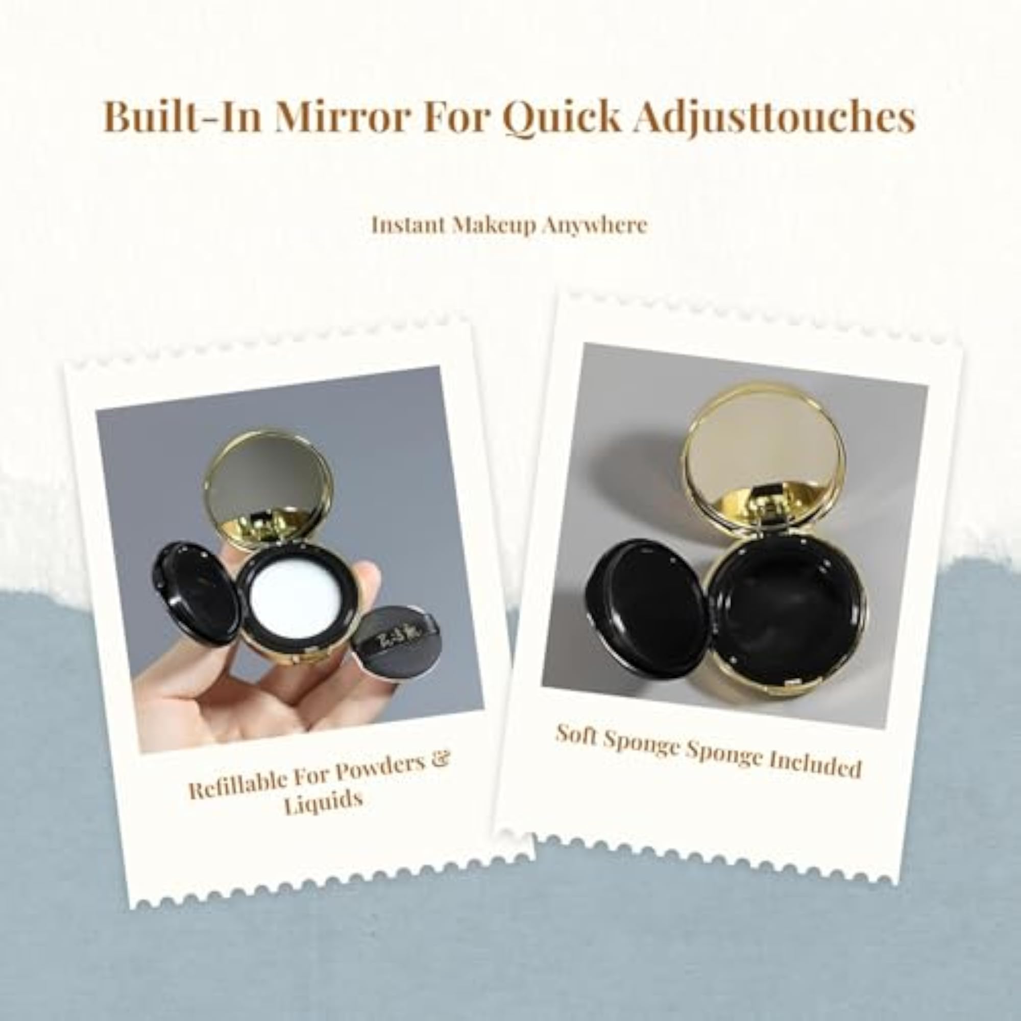 Makeup Sponge Case with Mirror & Puff