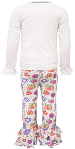 Image of Unique Baby 2 Piece Girls Double Ruffle Leggings and Long Sleeve Shirt Clothes Set Kid and Toddler Girl Outfit