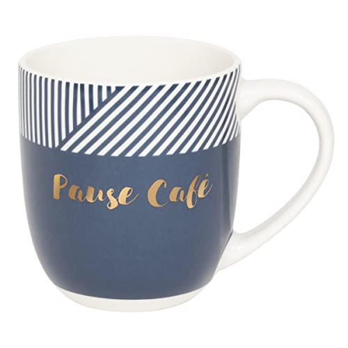 DRAEGER PARIS 1886 - Mug en Céramique Bleu Pause Café - Cadeau Humour 320 ml - Coffret Cadeau Élégant - Idée Cadeau Amitié, Anniversaire, Collègue - Design Chic &...