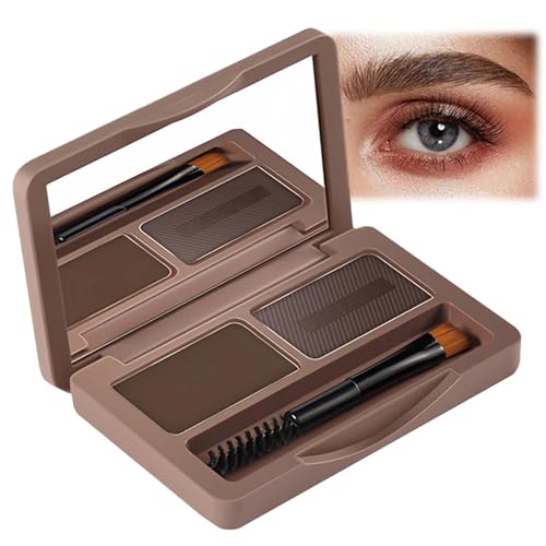 2-in-1 Eyebrow Powder Kit Eyebrow Pomade Includes Palette Pencil Pomade & Tint in Medium & Dark Brown Shades Ideal for Brow Dye Touch-Ups Contouring Hairline & Face Definition