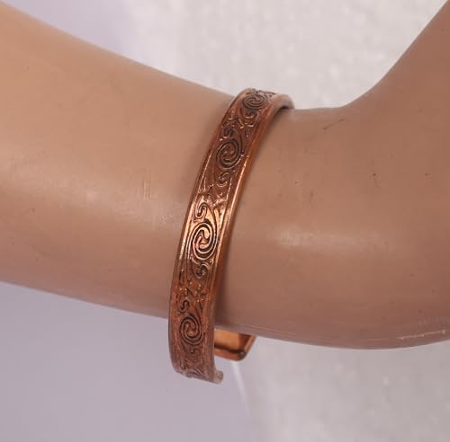 Image of Touchstone copper bracelets | gift for men women |adjustable 100% pure solid real magnetic jewelry | handmade bracelet set combo | rope braided tibetan bangles.