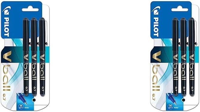 Pilot Hi-Tecpoint V5/V7 Refill per roller, Inchiostro nero (confezione 3 pezzi) - Refill per Penne Roller