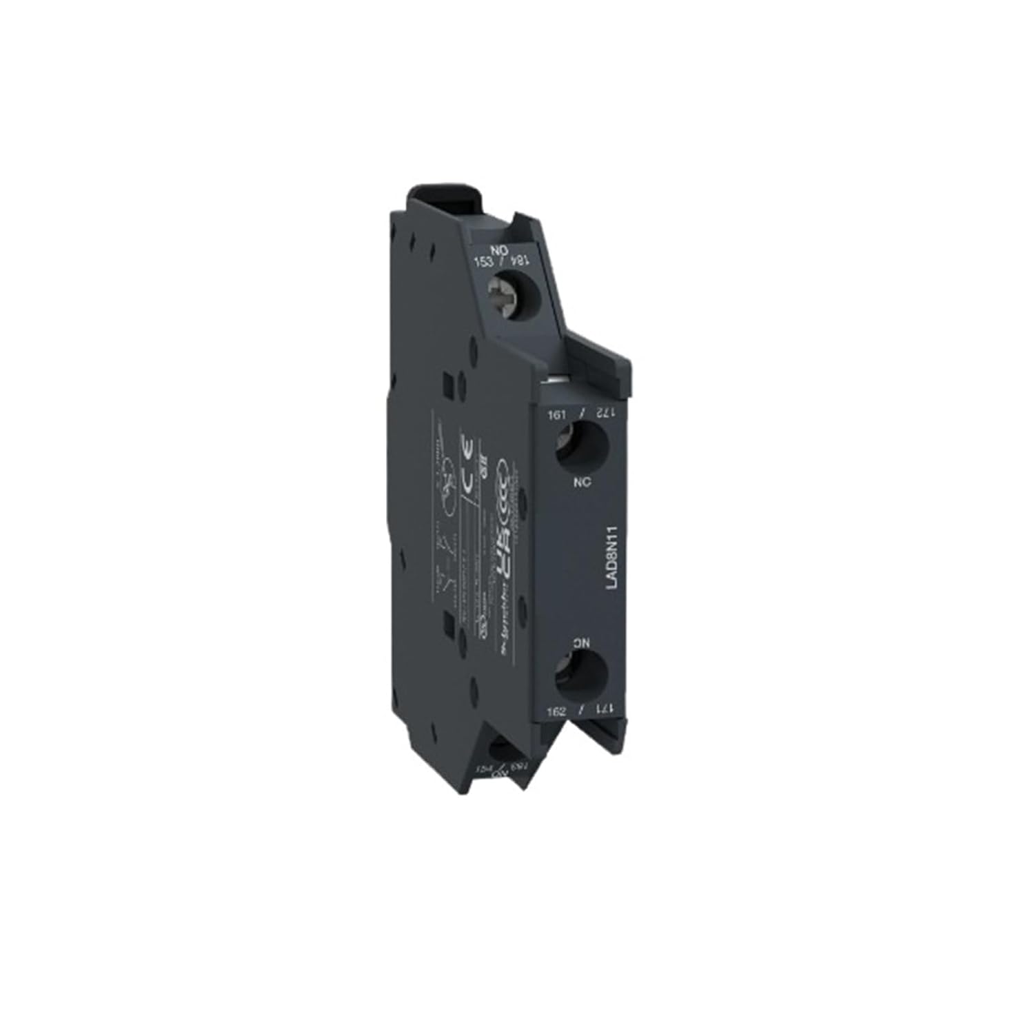 Auxiliary contactor LAD8N11, Side-Mounted Auxiliary Contact, one Open and one Closed.