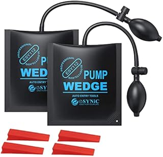 Air Wedge Up Bag, eSynic Popular 2pcs Air Wedge Pump Wedge Up Bags Wedge Pump Tools Car Air Wedge Pump Kits for Door Window Installation and Car Repair with 4 Plastic Wedges