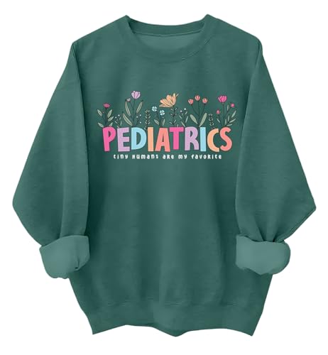 Pediatric Nurse Sweatshirt Funny Floral Pediatric Nurse Shirts For Women Men