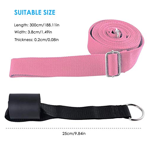 Kimdaro Leg Stretcher, Door Flexibility & Stretching Leg Strap - Great For Ballet Cheer Dance Gymnastics Or Any Sport Leg Stretcher Door Flexibility Trainer Premium Stretching Equipment (Pink) #TOP2