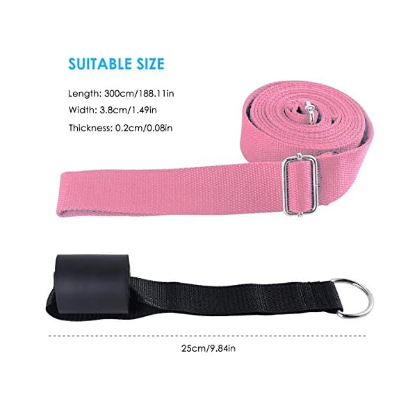 KimDaro Leg Stretcher, Door Flexibility & Stretching Leg Strap - Great for Ballet Cheer Dance Gymnastics or Any Sport Leg Stretcher Door Flexibility Trainer Premium Stretching Equipment (Pink)